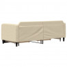 Sofa rozsuwana z szufladami, kremowa, 80x200 cm, tkanina