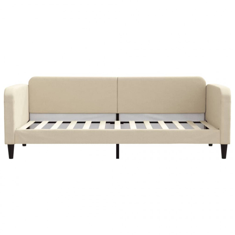 Sofa rozsuwana z szufladami, kremowa, 80x200 cm, tkanina