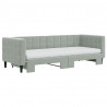 Sofa rozsuwana z materacami, jasnoszara, 80x200 cm, aksamit