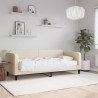 Sofa z materacem do spania, kremowa, 100x200 cm, tkanina
