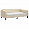 Sofa z materacem do spania, kremowa, 100x200 cm, tkanina
