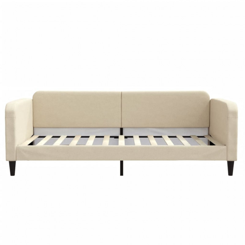Sofa z materacem do spania, kremowa, 100x200 cm, tkanina