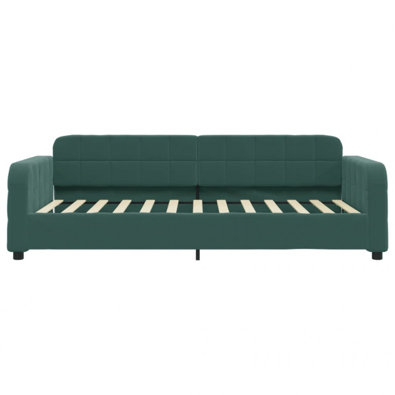 Sofa z materacem do spania, ciemnozielona, 100x200 cm, aksamit