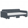 Sofa rozsuwana z materacami, ciemnoszara, 100x200 cm, aksamit