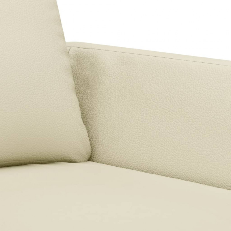 2-osobowa sofa z poduszkami, kremowa, sztuczna skóra