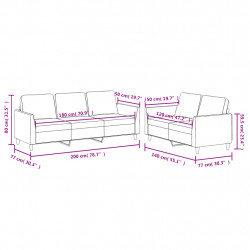 2-osobowa sofa z poduszkami, kremowa, sztuczna skóra