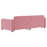 Sofa rozsuwana z szufladami, różowa, 90x200 cm, aksamit