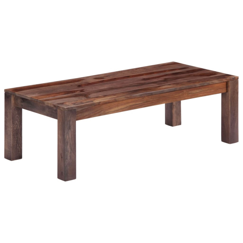 Stolik kawowy, szary, 110x50x35 cm, lite drewno