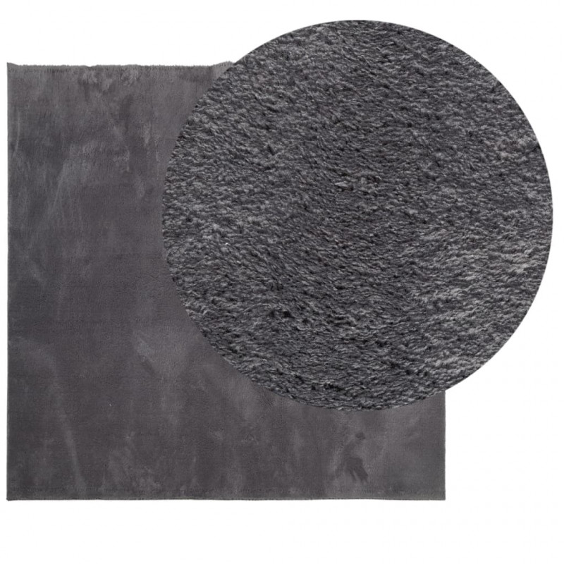 Dywan HUARTE z krótkim włosiem, antracytowy, 240x240 cm