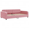 Sofa rozsuwana z materacami, różowa, 100x200 cm, aksamit