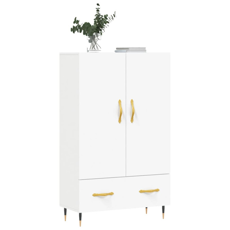 Wysoka szafka, biała, 69,5x31x115 cm, materiał drewnopochodny