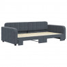 Sofa rozsuwana, ciemnoszara, 100x200 cm, aksamit