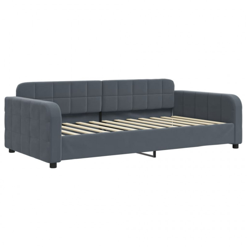 Sofa rozsuwana, ciemnoszara, 100x200 cm, aksamit