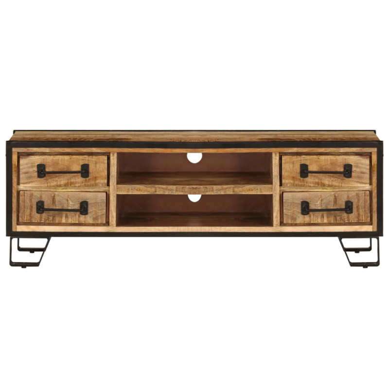 Szafka pod TV z szufladami, 120x30x40 cm, lite drewno mango