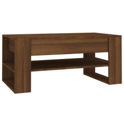 Stolik kawowy, brązowy dąb 102x55x45 cm materiał drewnopochodny
