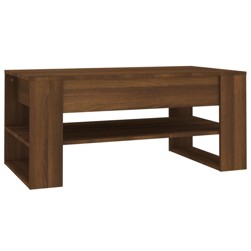 Stolik kawowy, brązowy dąb 102x55x45 cm materiał drewnopochodny