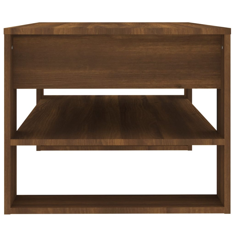 Stolik kawowy, brązowy dąb 102x55x45 cm materiał drewnopochodny