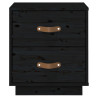   Szafki nocne, 2 szt., czarne, 40x34x45 cm, lite drewno sosnowe