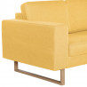Sofa 3-osobowa, tapicerowana tkaniną, żółta