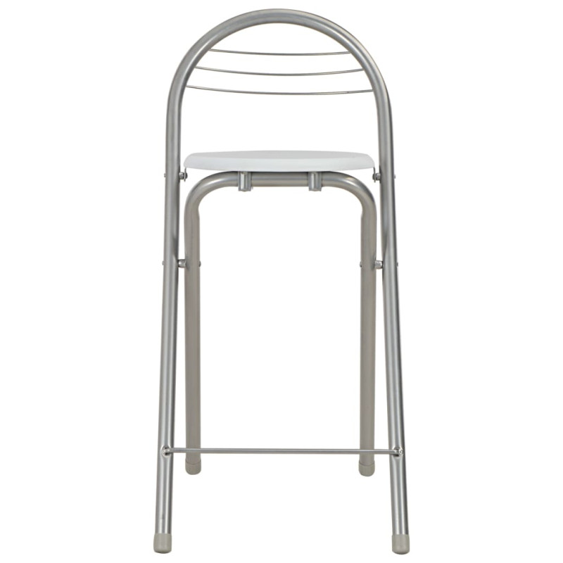 3-cz. zestaw mebli barowych z półkami, drewno i stal, biały