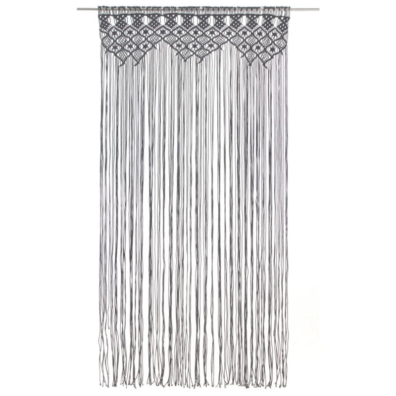 Zasłona z makramy, antracyt, 140 x 240 cm, bawełna