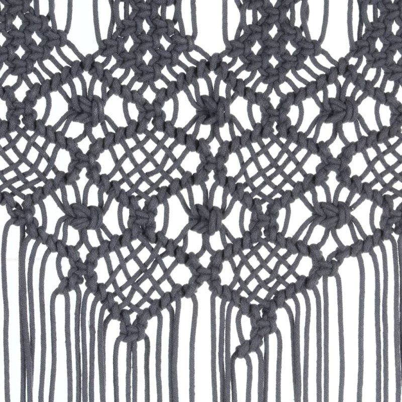 Zasłona z makramy, antracyt, 140 x 240 cm, bawełna
