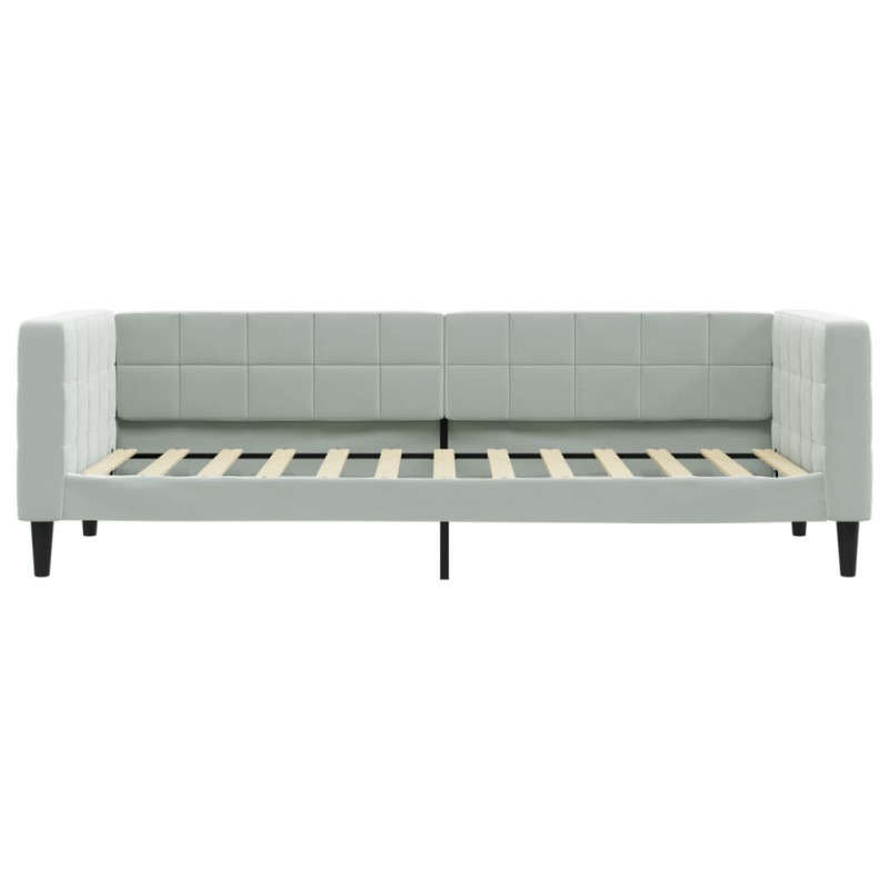 Sofa z funkcją spania, jasnoszara, 80x200 cm, obita aksamitem