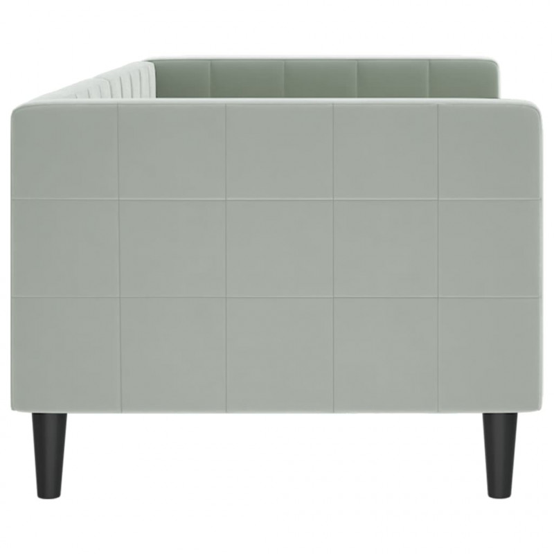 Sofa z funkcją spania, jasnoszara, 80x200 cm, obita aksamitem