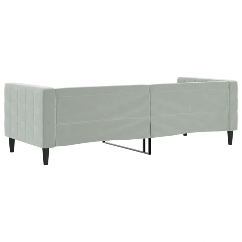 Sofa z funkcją spania, jasnoszara, 80x200 cm, obita aksamitem