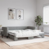 Sofa rozsuwana, jasnoszara, 100x200 cm, tkanina