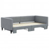 Sofa rozsuwana, jasnoszara, 100x200 cm, tkanina