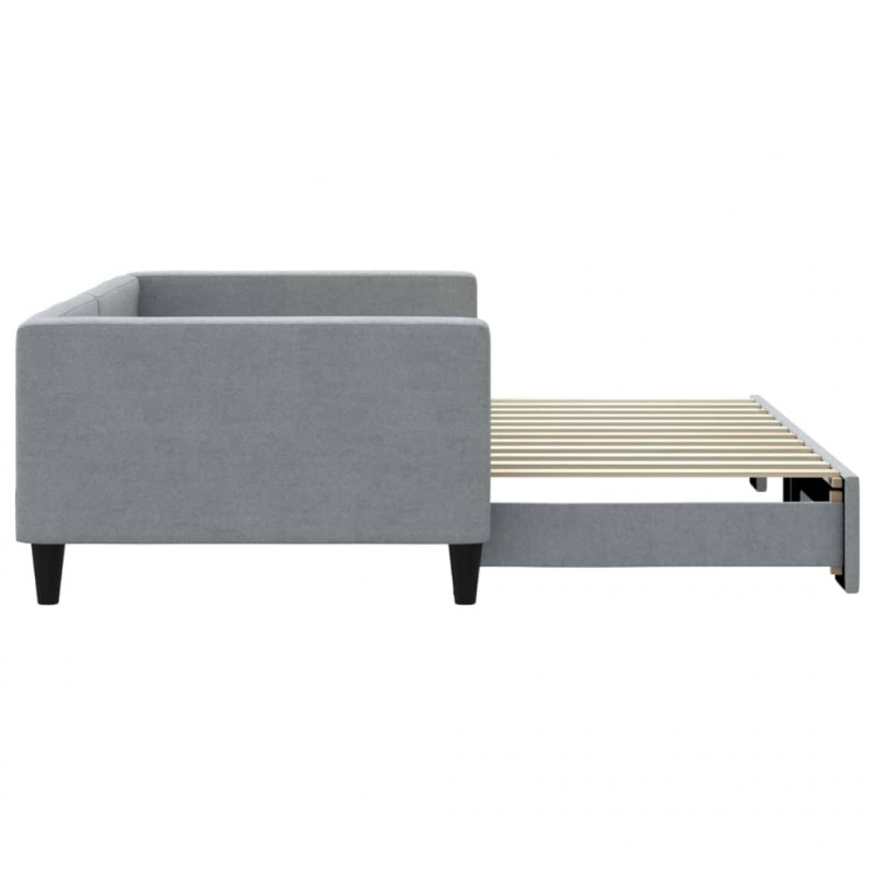 Sofa rozsuwana, jasnoszara, 100x200 cm, tkanina