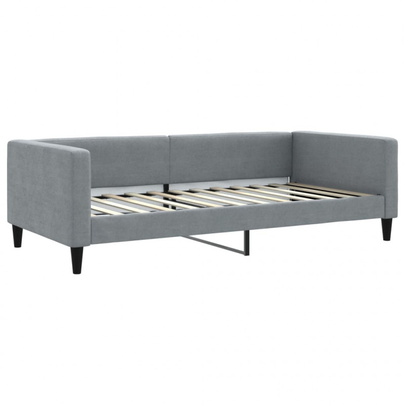 Sofa rozsuwana, jasnoszara, 100x200 cm, tkanina