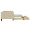 Sofa rozsuwana z szufladami, kremowa, 90x200 cm, tkanina