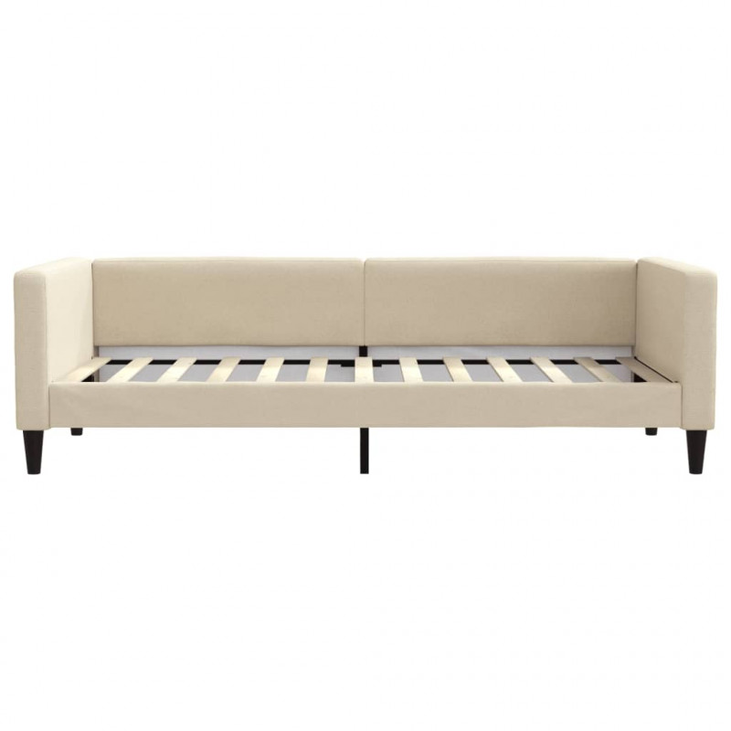 Sofa rozsuwana z szufladami, kremowa, 90x200 cm, tkanina