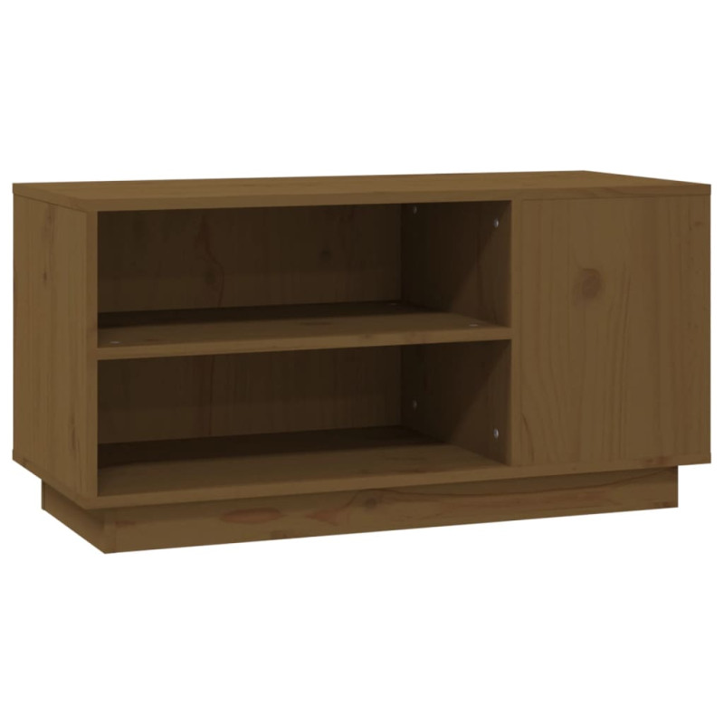 Szafka pod TV, miodowy brąz, 80x35x40,5 cm, lite drewno sosnowe