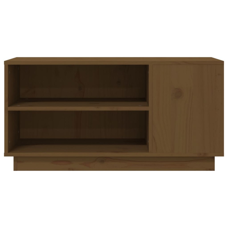 Szafka pod TV, miodowy brąz, 80x35x40,5 cm, lite drewno sosnowe