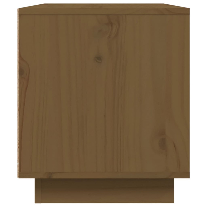 Szafka pod TV, miodowy brąz, 80x35x40,5 cm, lite drewno sosnowe