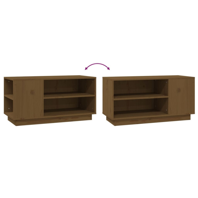 Szafka pod TV, miodowy brąz, 80x35x40,5 cm, lite drewno sosnowe