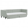 Sofa rozsuwana z szufladami, jasnoszara, 80x200 cm, aksamit