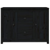 Komoda, czarna, 100x35x74 cm, lite drewno sosnowe