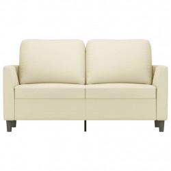 2-osobowa sofa, kremowy, 120 cm, sztuczna skóra