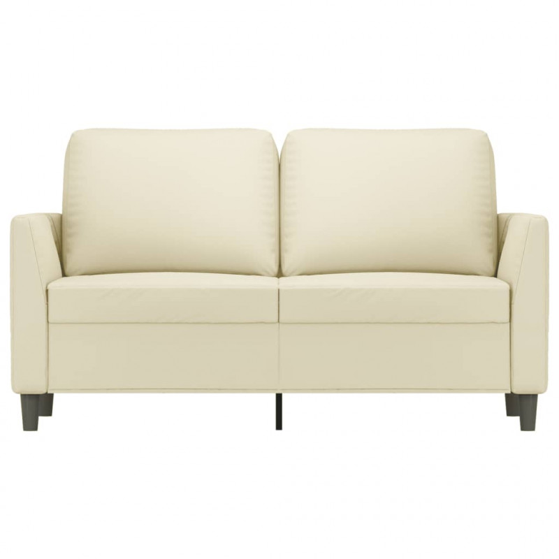 2-osobowa sofa, kremowy, 120 cm, sztuczna skóra