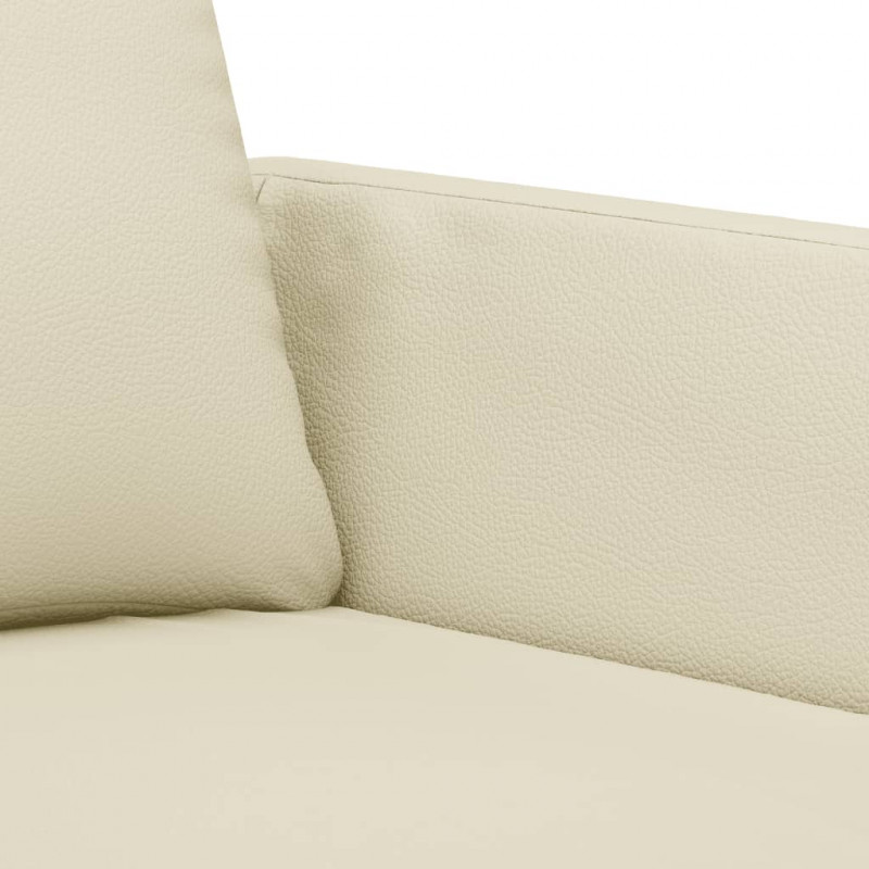 2-osobowa sofa, kremowy, 120 cm, sztuczna skóra