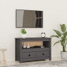 Szafka pod telewizor, szara, 79x35x52 cm, lite drewno sosnowe