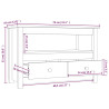 Szafka pod telewizor, szara, 79x35x52 cm, lite drewno sosnowe