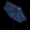 Parasol ogrodowy z LED i stalowym słupkiem, 300 cm, lazurowy