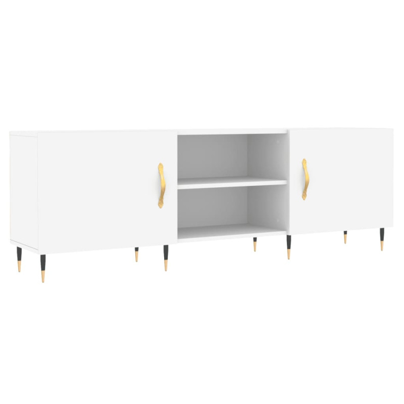 Szafka pod TV, biała, 150x30x50 cm, materiał drewnopochodny