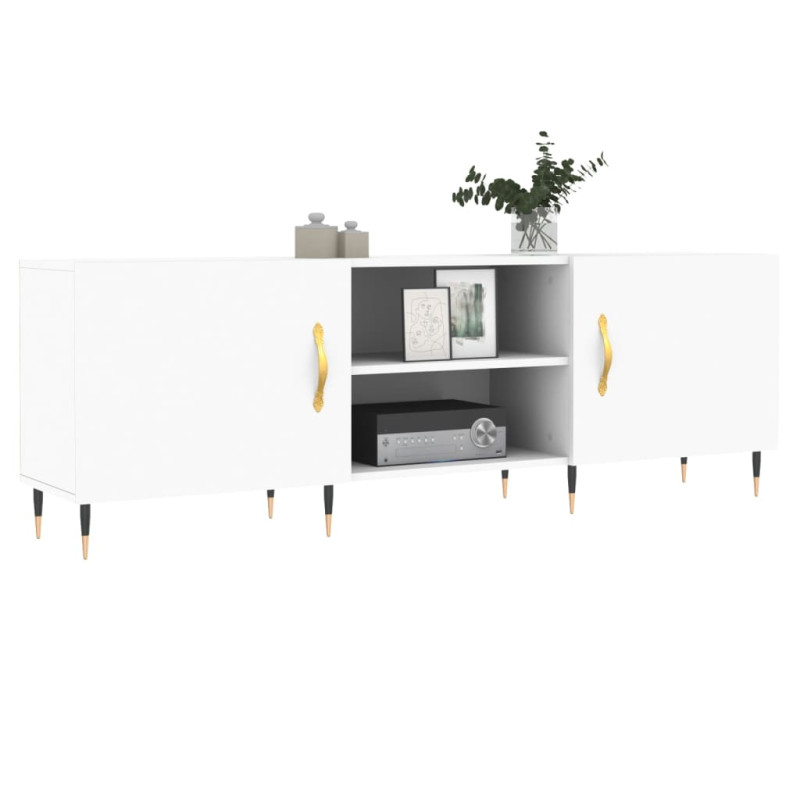 Szafka pod TV, biała, 150x30x50 cm, materiał drewnopochodny