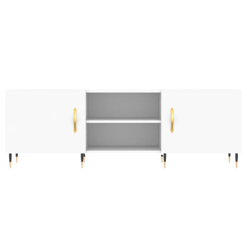 Szafka pod TV, biała, 150x30x50 cm, materiał drewnopochodny